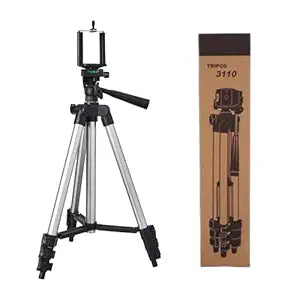 3110 Adjustable Aluminium Alloy Tripod Stand Holder for Mobile Phones & Camera, 360 mm -1050 mm, 1/4 inch Screw + Mobile Holder Bracket