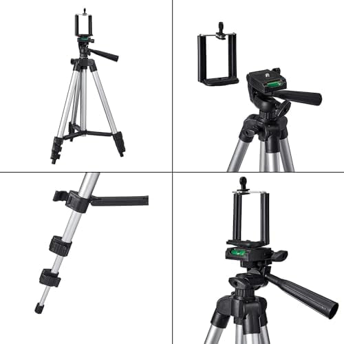 3110 Adjustable Aluminium Alloy Tripod Stand Holder for Mobile Phones & Camera, 360 mm -1050 mm, 1/4 inch Screw + Mobile Holder Bracket