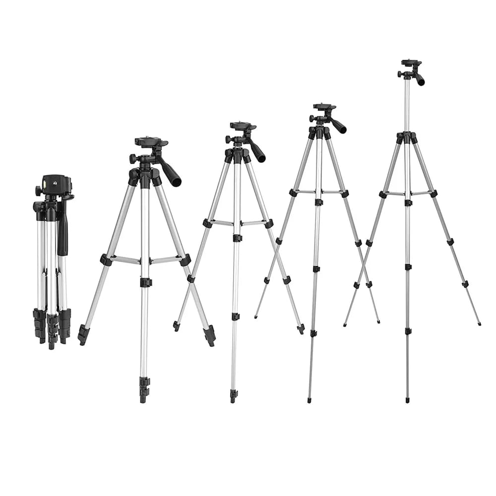 3110 Adjustable Aluminium Alloy Tripod Stand Holder for Mobile Phones & Camera, 360 mm -1050 mm, 1/4 inch Screw + Mobile Holder Bracket