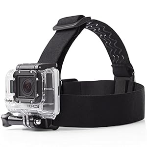 Ceuta Head Strap Mount for GoPro Hero 8/7/ 6/5/ 4/3/ 3+ Session Original Anti-Slide Glue Compatible with SJCAM Xiaomi YI GoPro Hero Eken Action Camera (Screw is not Included)-(Black)